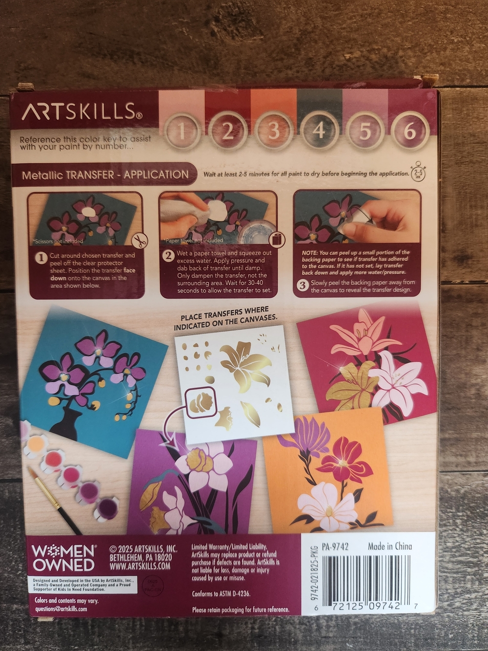 ArtSkills Paint by Number - Abstract Flowers (Purple, Teal, Pink, Orange) - Picture 2 of 2